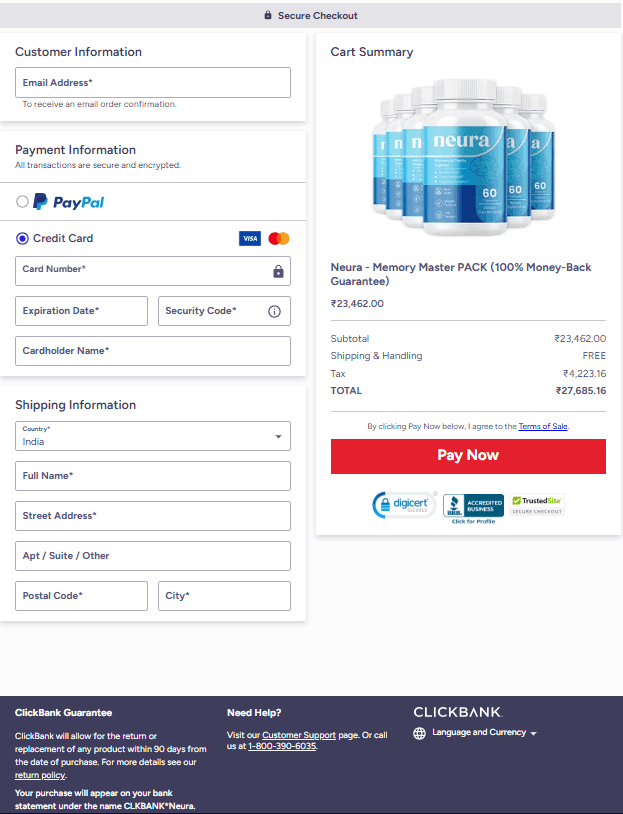 neura-Checkout Page